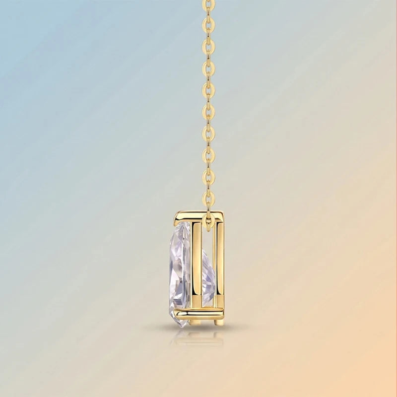 Women’s 2.5ct Moissanite Teardrop Pendant Necklace – 14K Gold-Filled Fine Jewelry Gift