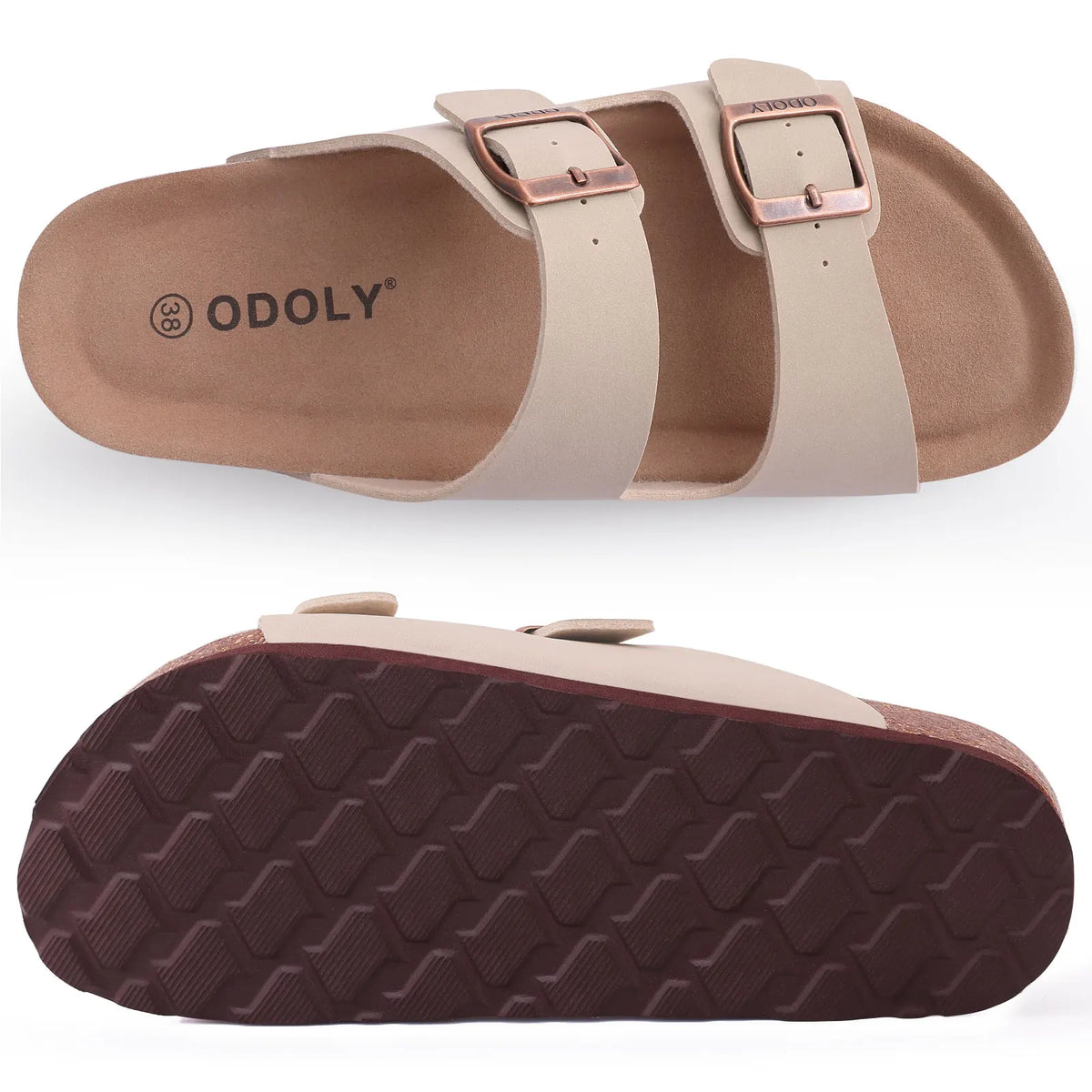 Bebealy Women's Cork Footbed Slide Sandal Summer Men Mules Fashion Women Clogs Slippers Outdoor Beach Sandals Adjustable Buckle