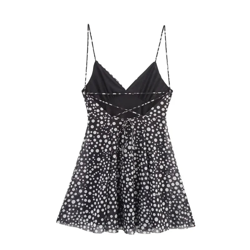 Women’s Printed V-Neck Halter Mini Dress