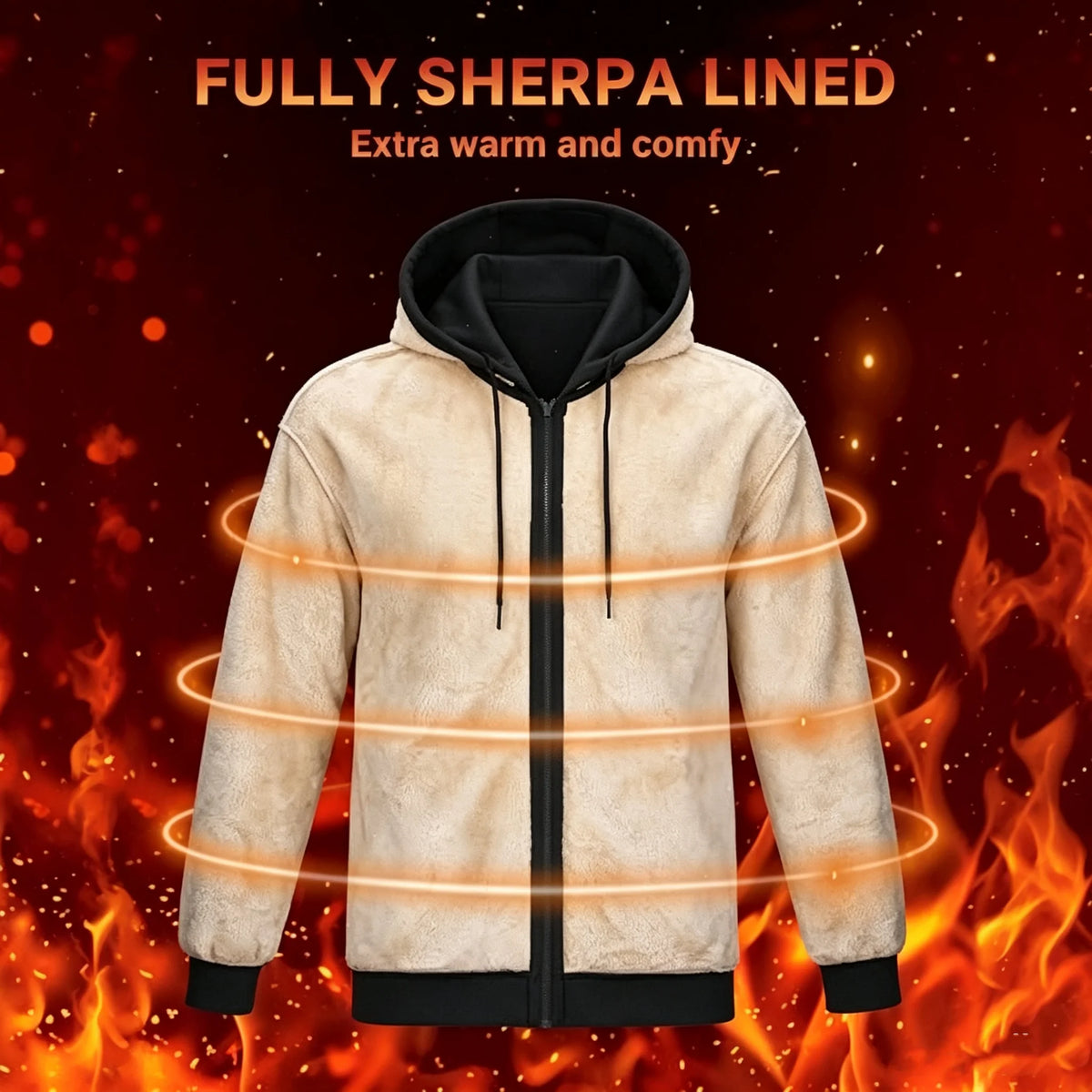 Men's Sherpa Fleece-Lined Winter Hoodie