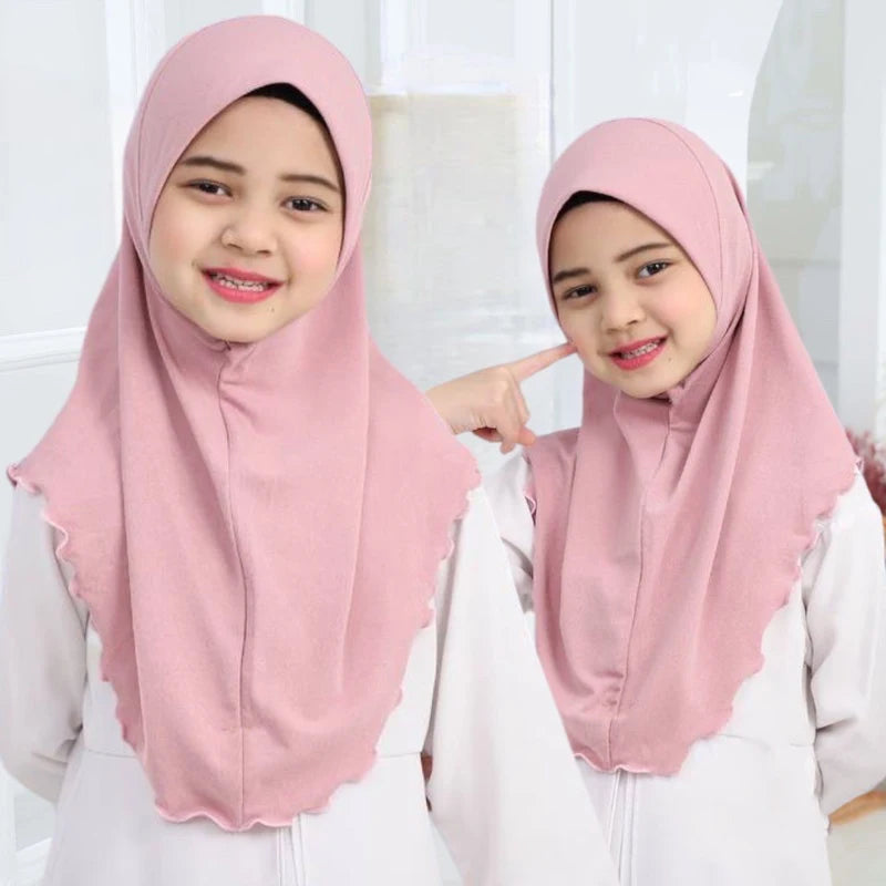 Girls’ Pull-On Amira Hijab Hat – Soft & Comfortable