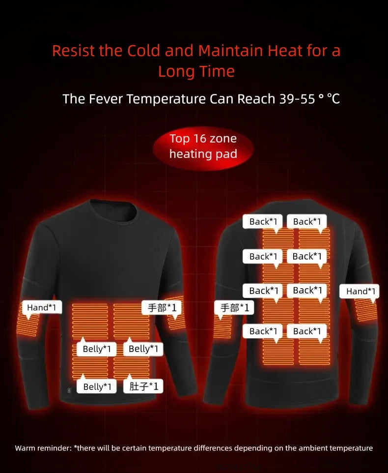Unisex USB Heated Thermal Jacket – 52 Heating Zones