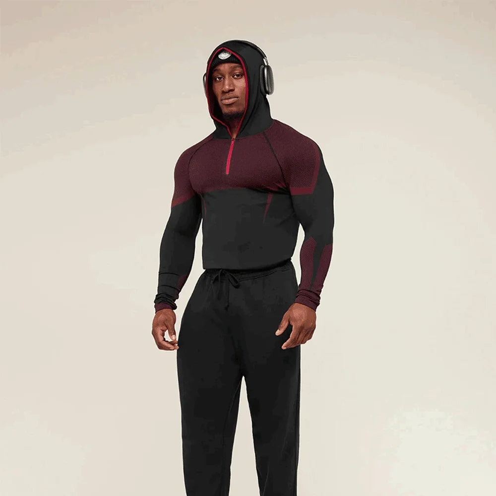 Men’s Quick-Dry Half-Zip Compression Hoodie