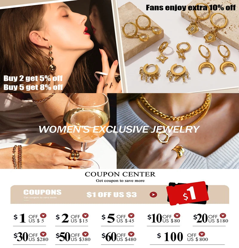 EILIECK 316L Stainless Steel White Zirconia Flower Petal Necklace Bracelet & Earrings Set for Women – Trendy Jewelry Party Gift