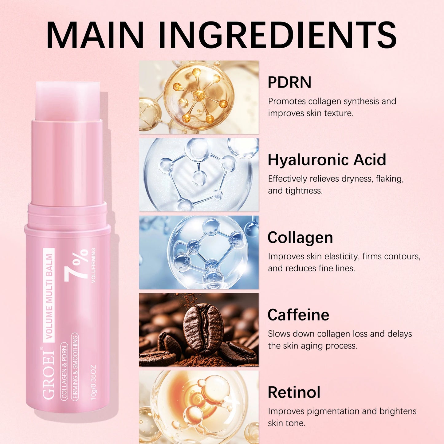 5PCS 10g Multi-Effect Moisturizing Cream Sticks – Collagen & PDRN Firming Hand Cream, Deep Hydration for Dry & Dull Skin