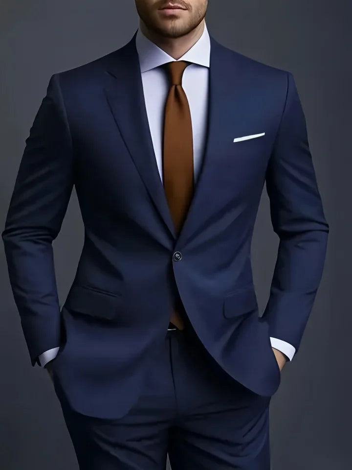 Men’s Elegant Slim Fit Tuxedo Suit Set – Classic Black Formal Suit for Weddings, Business, Parties & Special Occasions