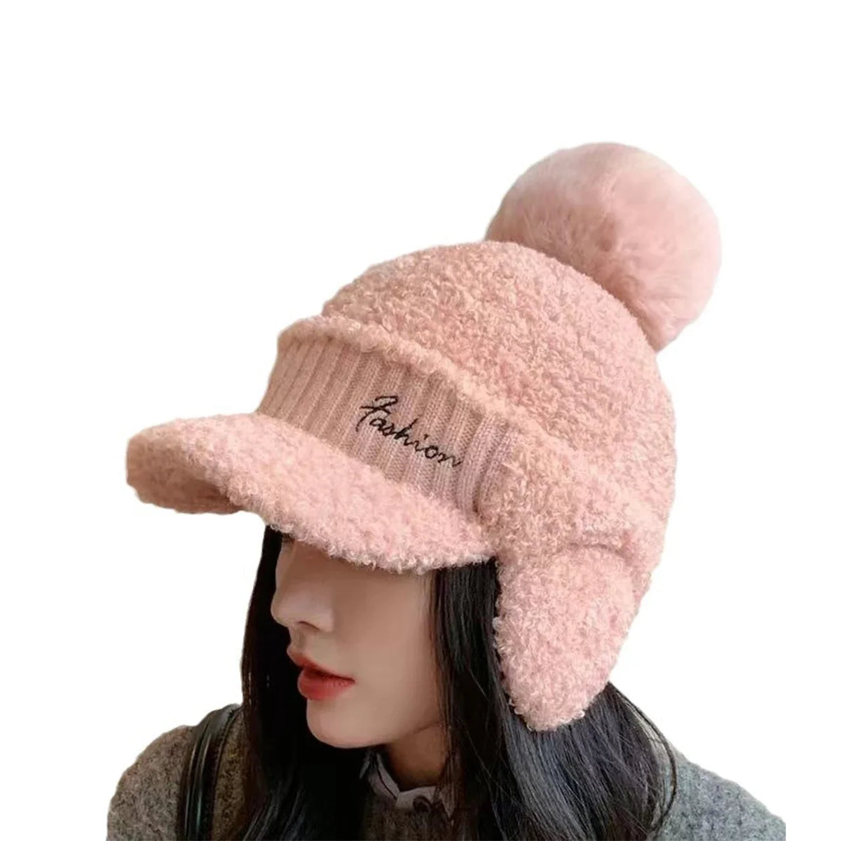 Winter Fur Warm Windproof Hat for Women Lei Feng Cap Fur Ear Flap Cap Thick Ear Protection Baseball Hats