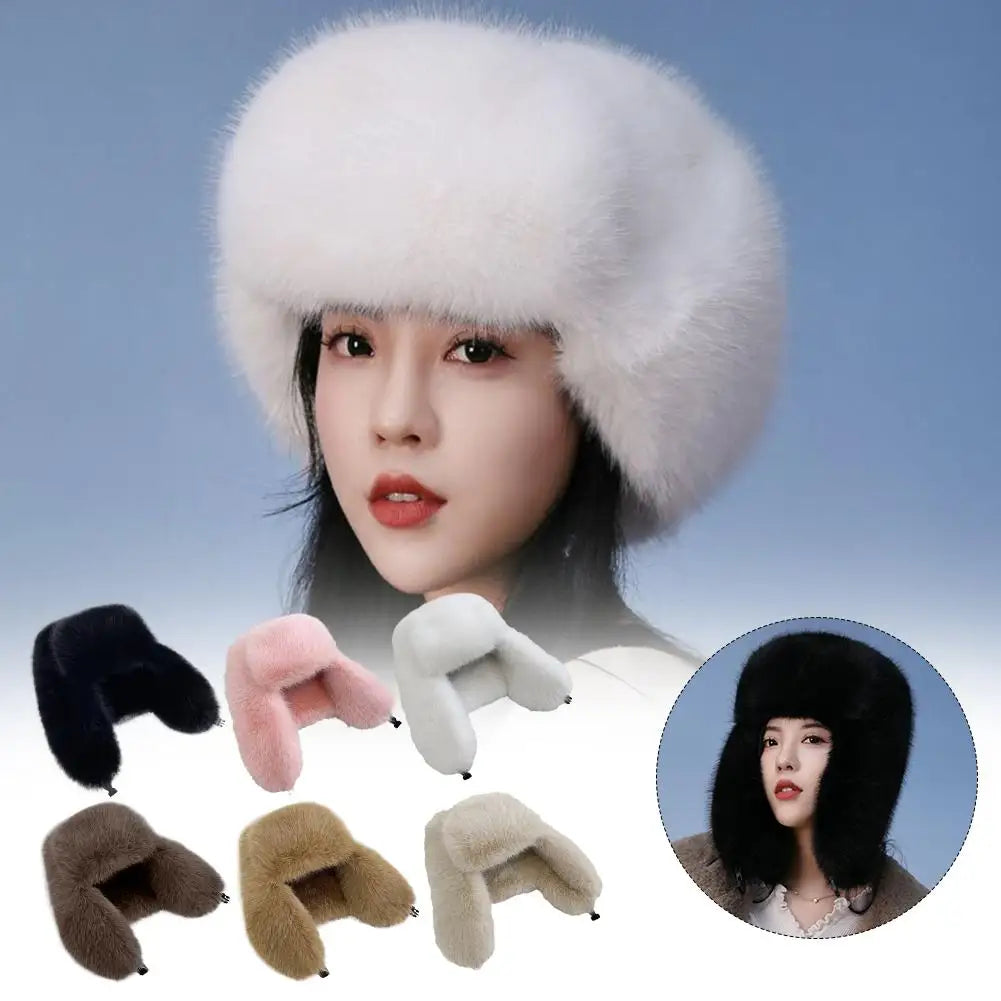 Unisex Faux Fur Winter Bomber Hat