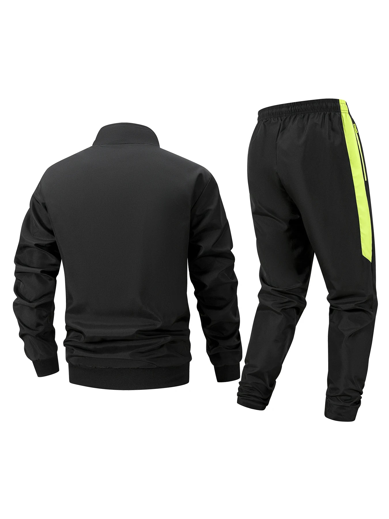 Men’s Lightning Print Sportswear Tracksuit Set – Zip-Up Jacket & Matching Trousers for Outdoor Fitness, Cycling & Casual Active Wear