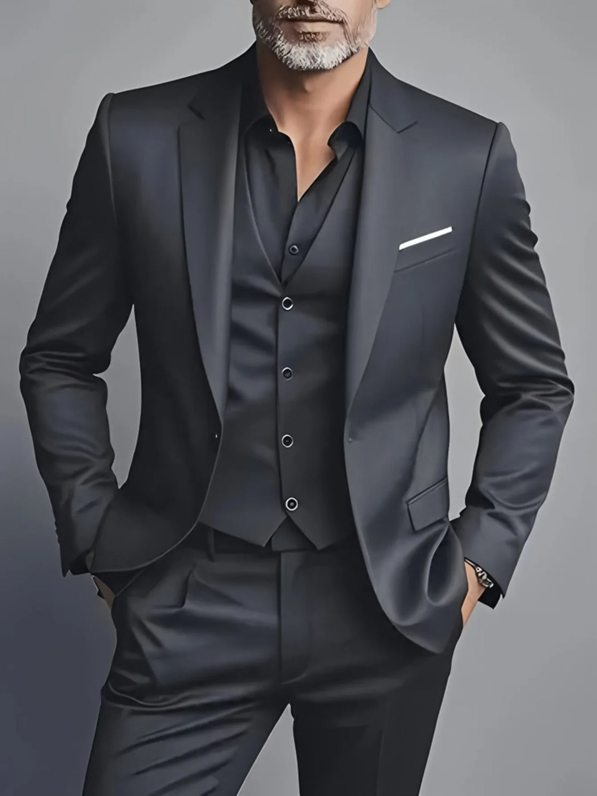 Men’s Elegant Slim Fit Tuxedo Suit Set – Classic Black Formal Suit for Weddings, Business, Parties & Special Occasions