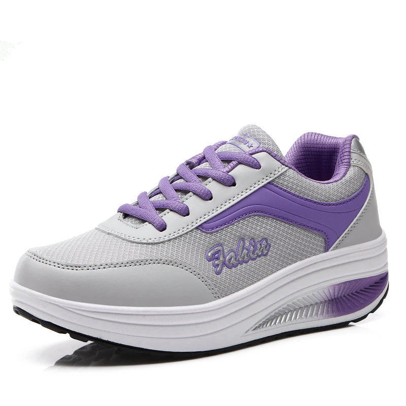 Women’s Fashion Platform Sneakers – Comfortable Casual Walking Shoes with Lightweight Flat Sole & Plus Size Fit