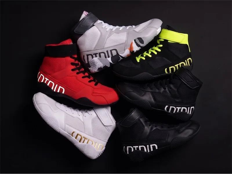 New Men's Large Wrestling Shoes Mesh Breathable Boxing Shoes Anti Slip Wear Resistant Sneaker Fashionable Casual High Sport Shoe