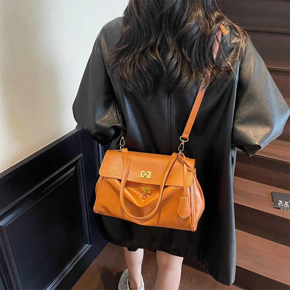 Women’s Vintage PU Flap Shoulder & Crossbody Bag