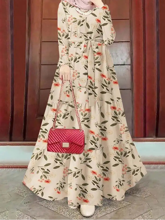 Women’s Printed Modest Hijab Maxi Dress
