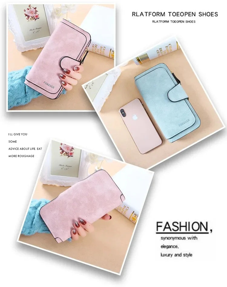 Bambi Long Zip Wallet for Women – Cute Cartoon Multi-Card Large Capacity Kawaii Clutch Bag, Soft Texture Fashion Purse
