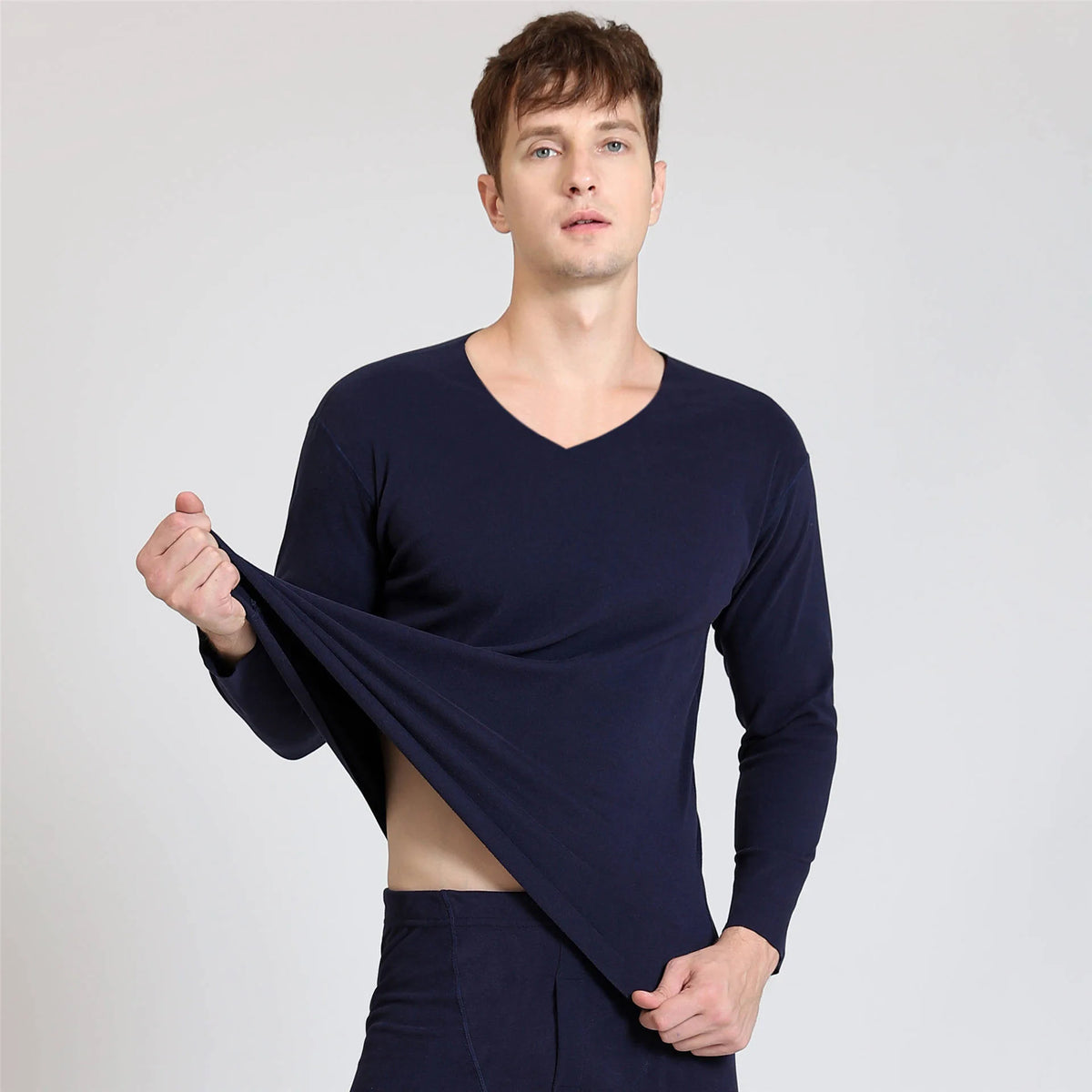 Men's Fleece-Lined Thermal Underwear Set