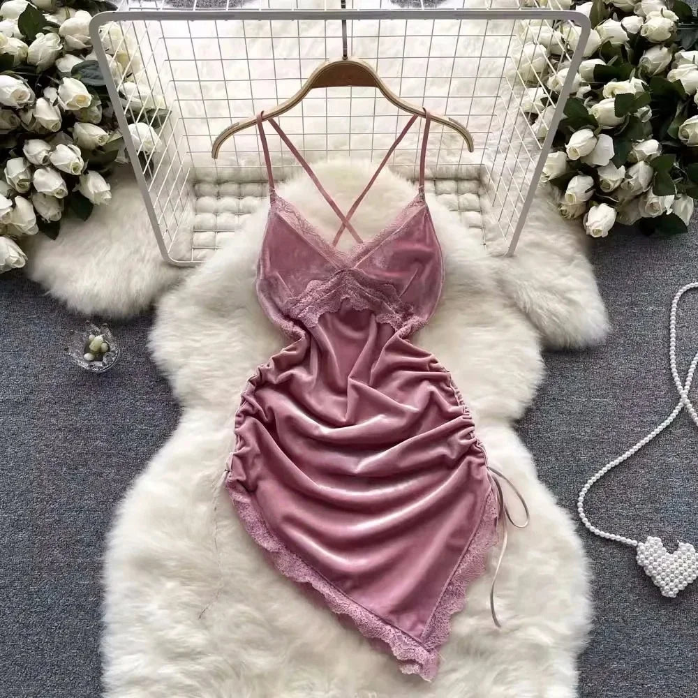 Women’s Floral Lace Strapless Mini Dress
