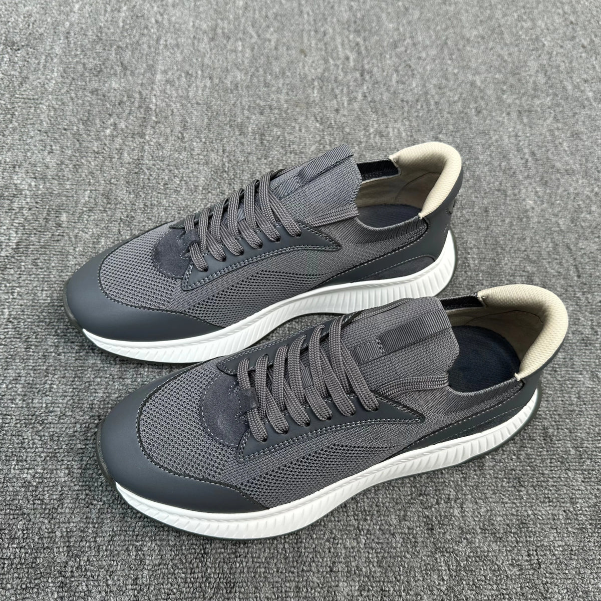2026 Summer Breathable Sports Casual Shoes For Men, Thick Sole Height Increasing Lace Up Comfort Versatile Mesh Running Sneakers