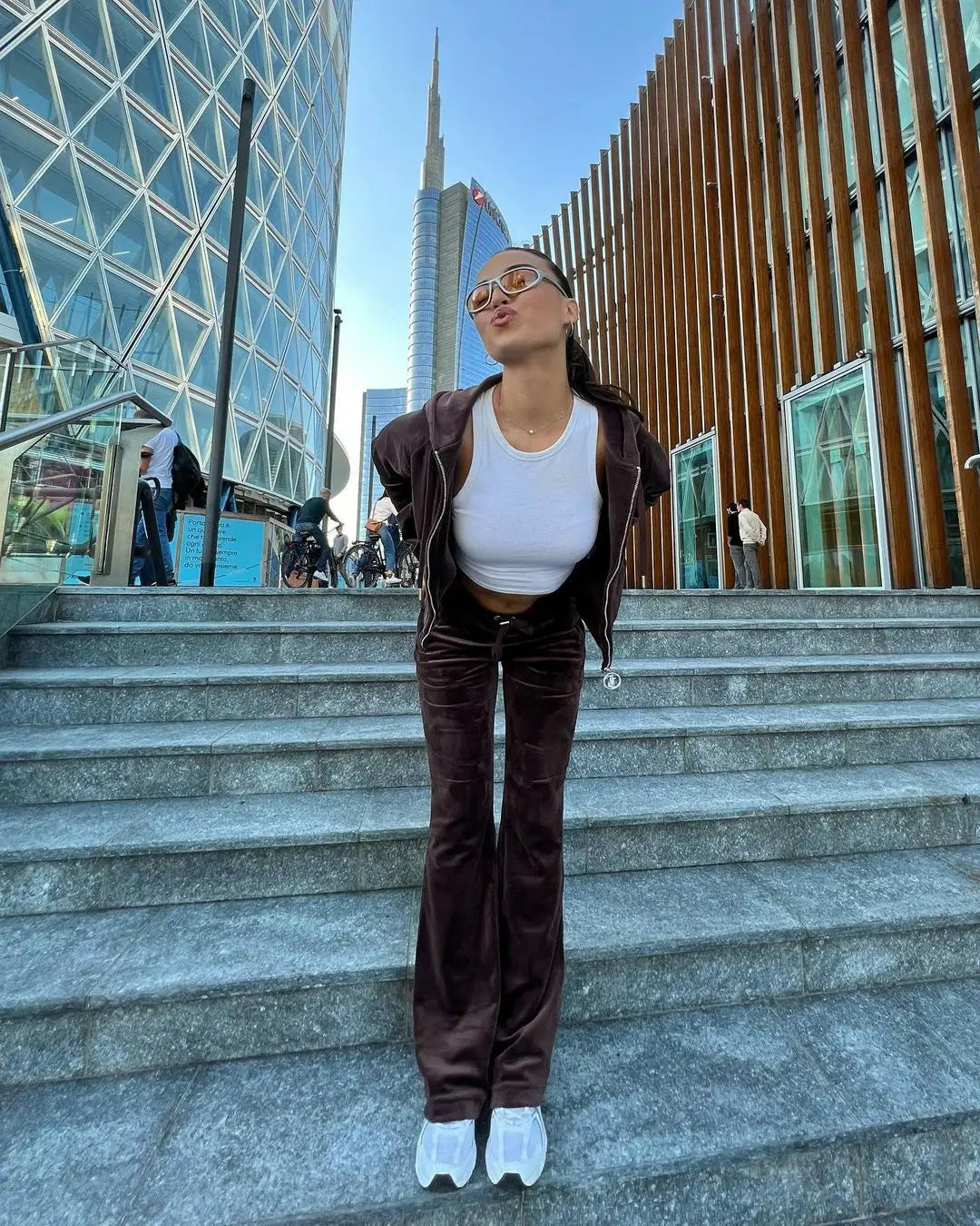 Women's Velvet Zip-Up Hoodie & Pants Set