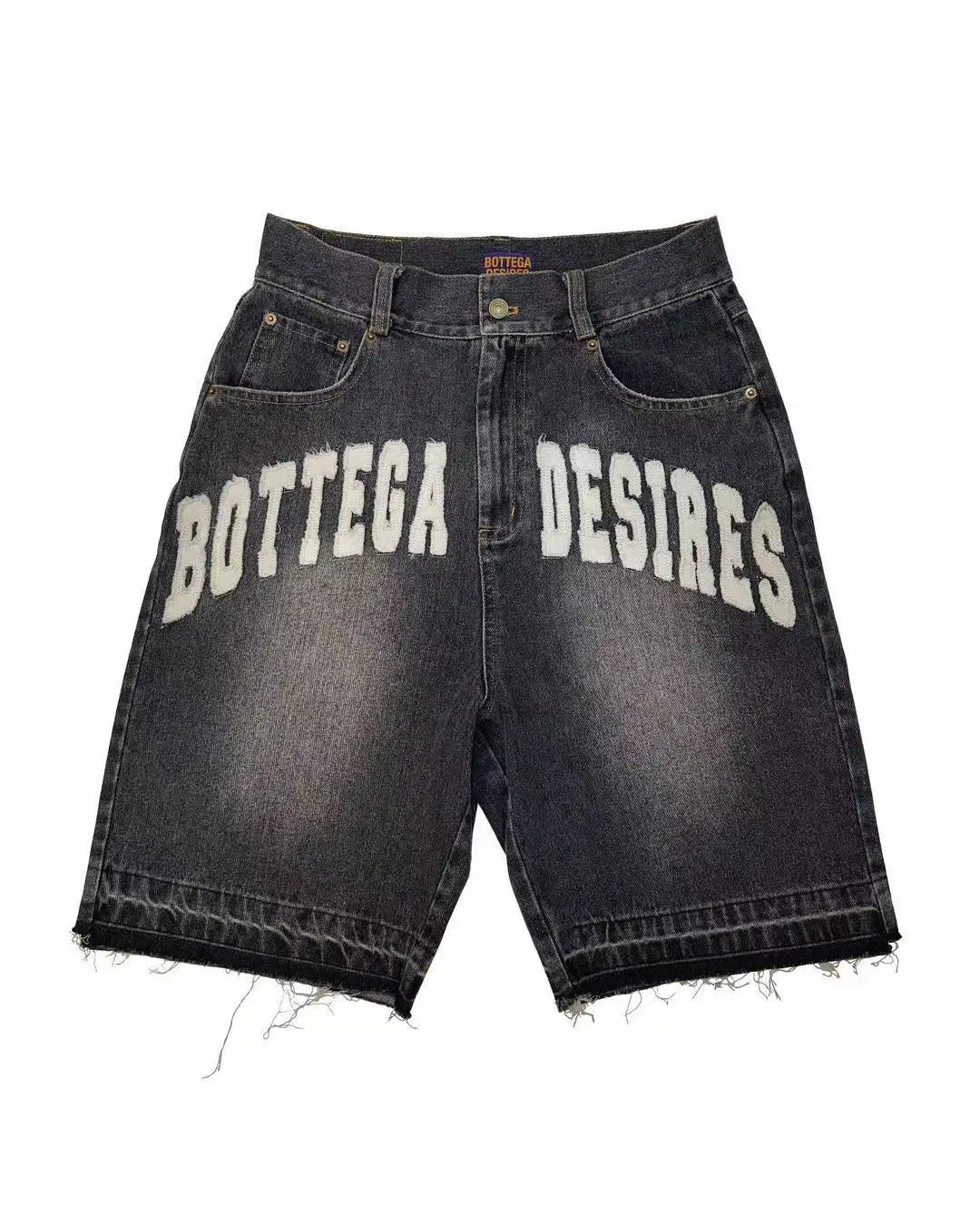 American Style Harajuku Retro Denim Shorts with Letter Embroidery Oversized Jeans Men Y2k Loose Casual Versatile Shorts Woman