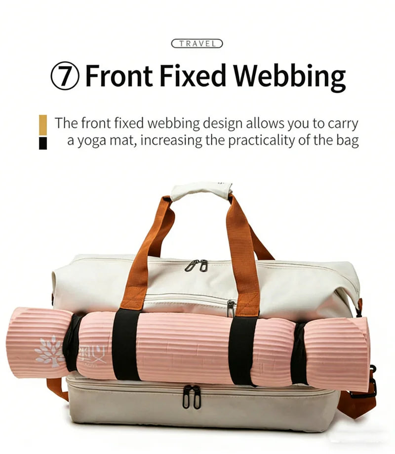 Travel Gym Duffle Bag with Shoe Compartment – Portable Fitness Shoulder & Crossbody Carry-On Bag for Workouts and Weekend Trips