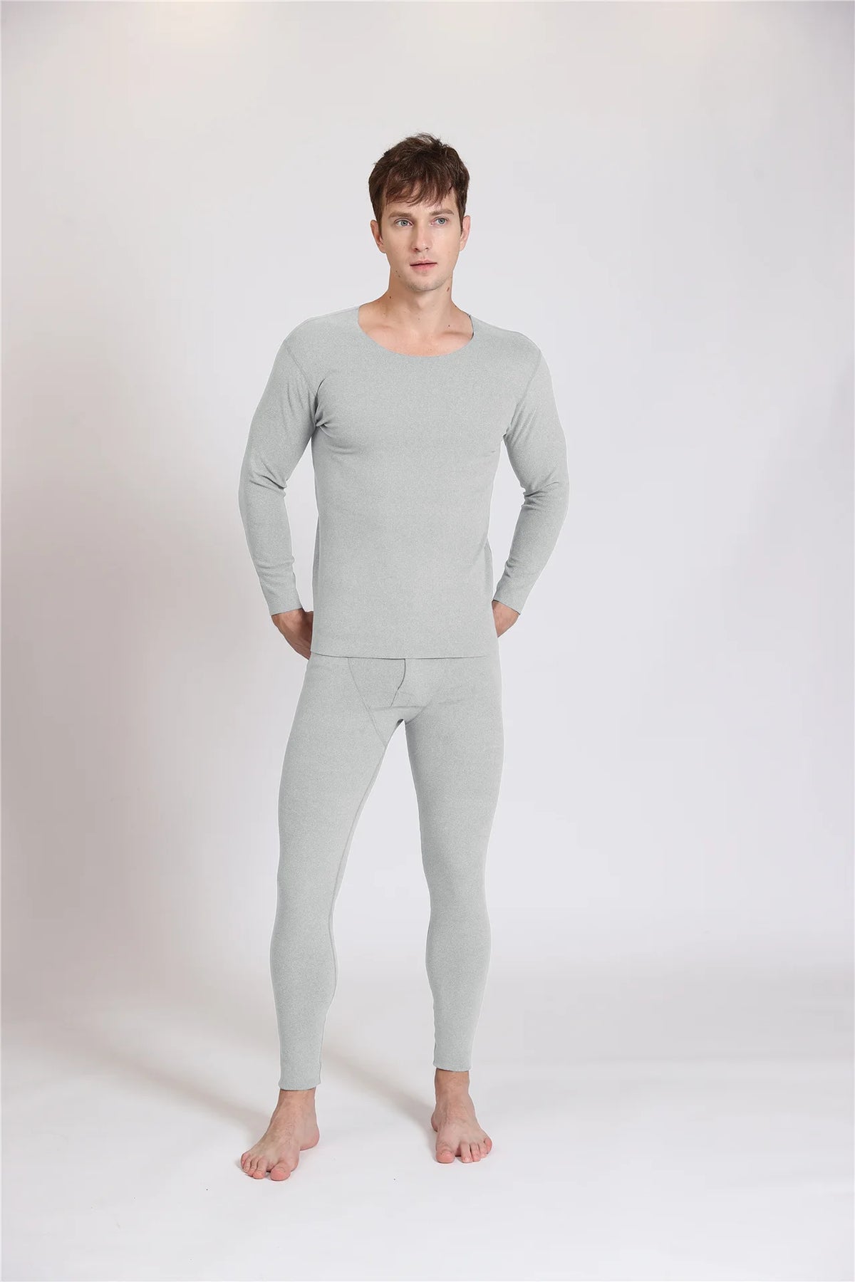 Men's Fleece-Lined Thermal Underwear Set