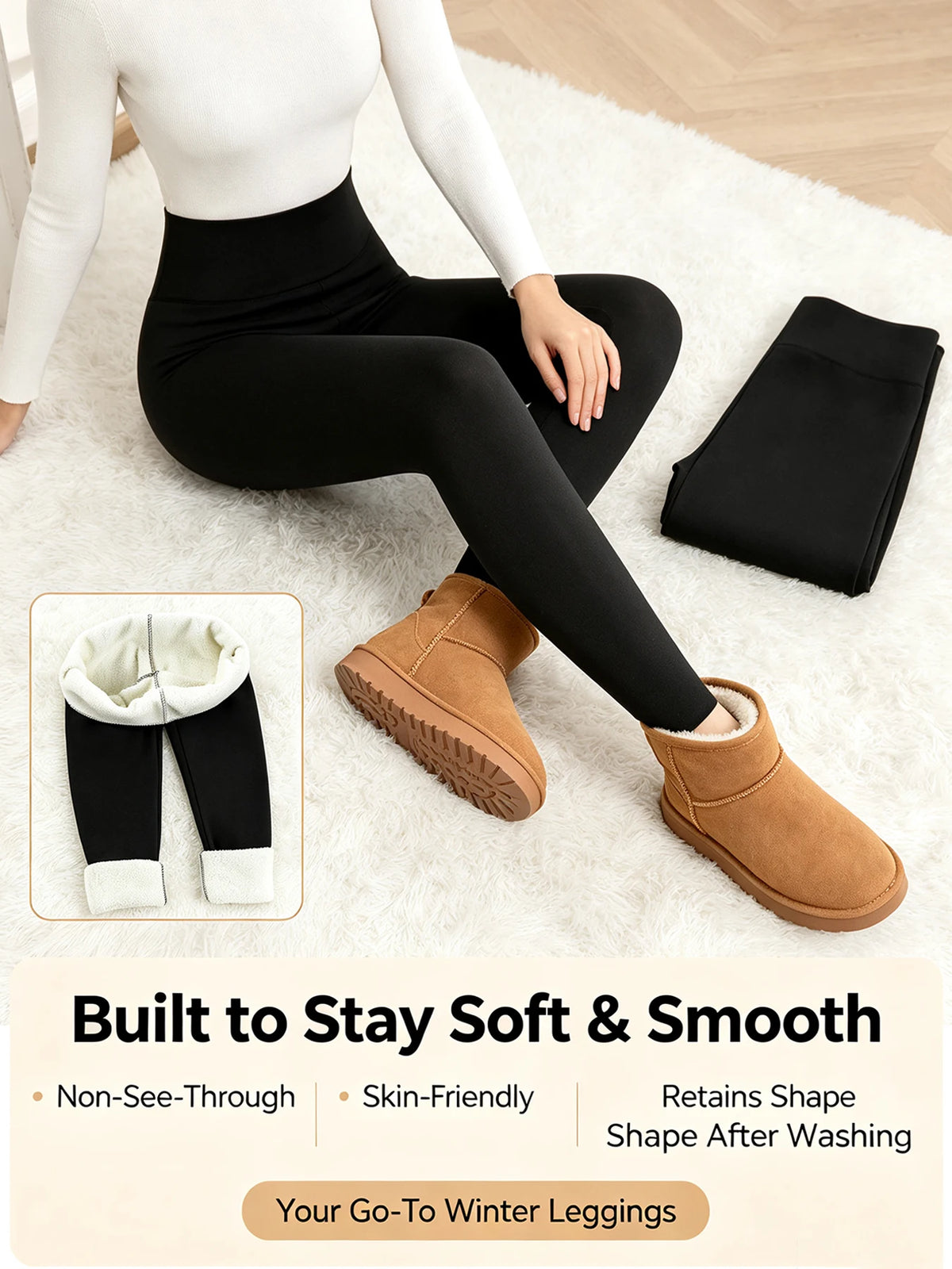 Women's High-Waisted Fleece-Lined Leggings