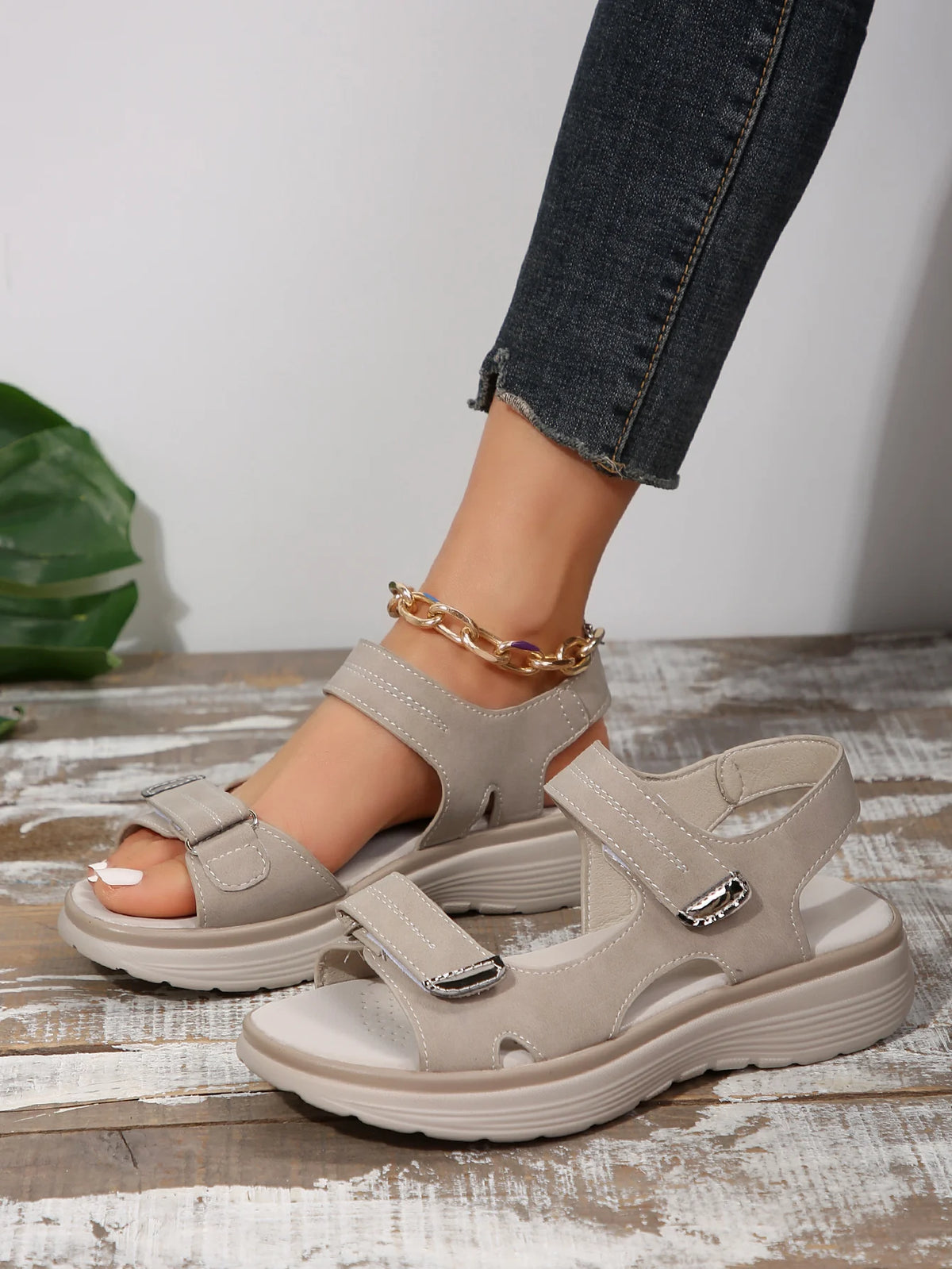 Summer Wedge Sandals for Women 2026 New Fashion Non Slip Beach Shoes Woman Lightweight Casual Platform Plus Size Sandals Women