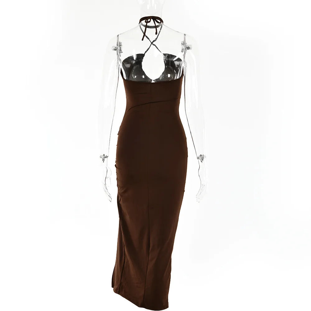 Backless Bodycon Midi Dress