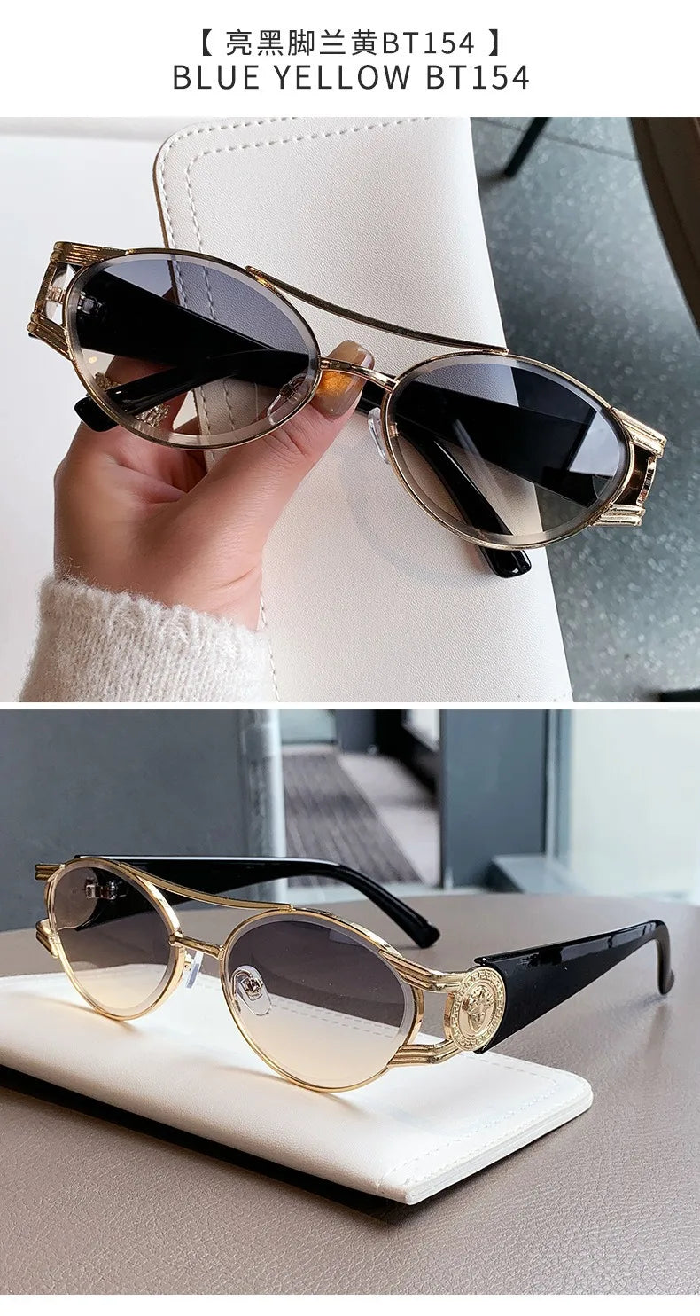 Unisex Oval Gradient Fashion Sunglasses