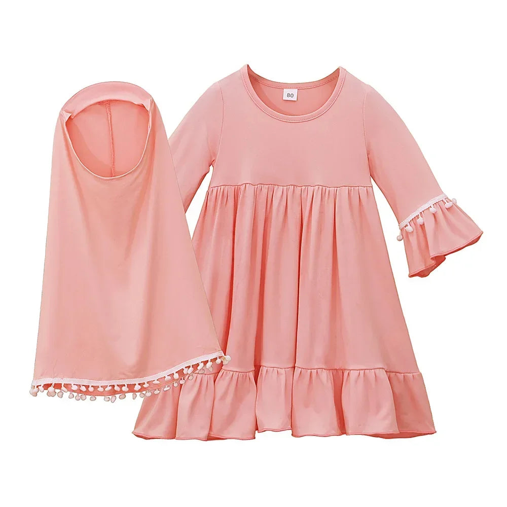 Kids Girls Hijab & Abaya Set