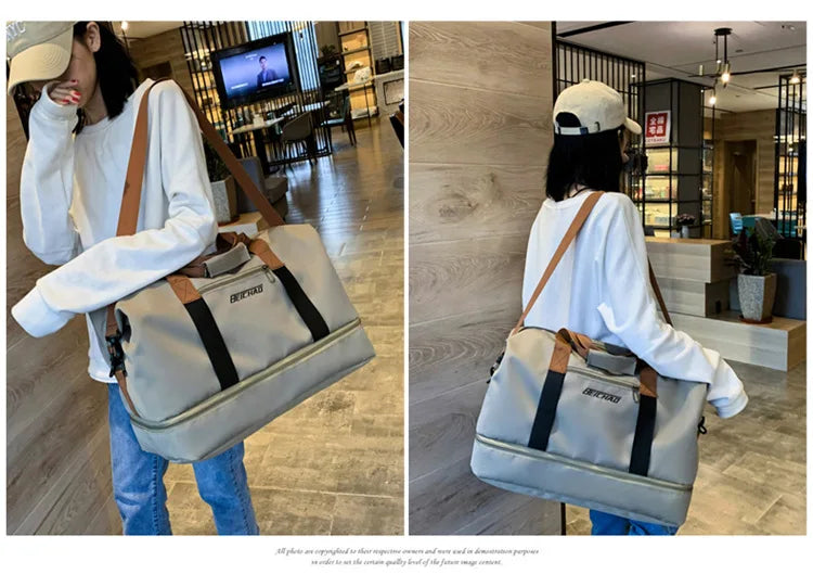Travel Gym Duffle Bag – Portable Carry-On Weekender Shoulder & Crossbody Bag for Fitness, Sports and Short Trips