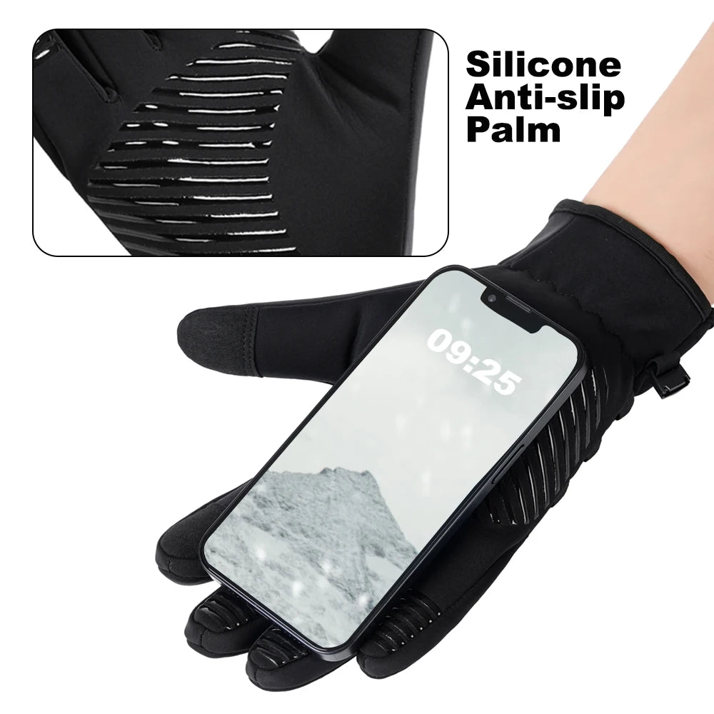 New Winter Buckle Cycling Gloves Unisex Windproof Touch Screen Warm Gloves Men's Women's Outdoor Sports Running Skiing Gloves