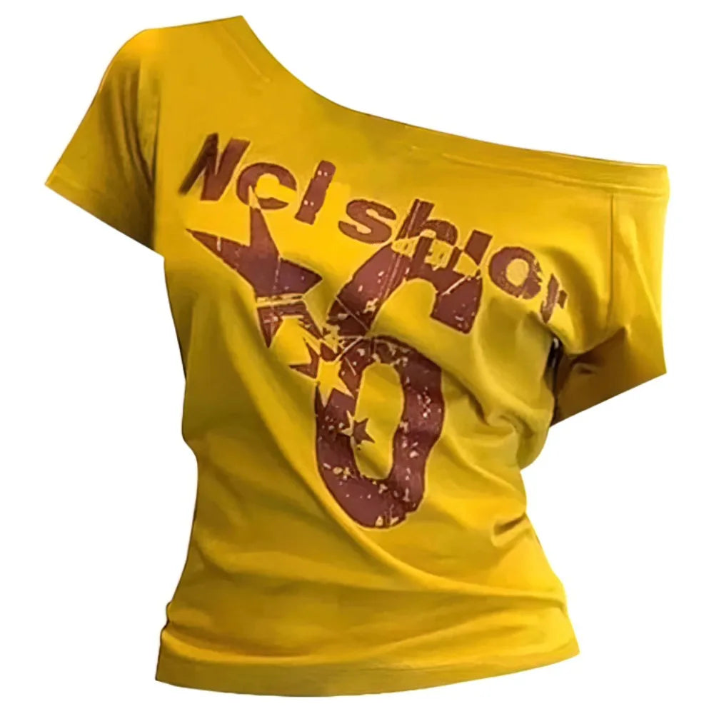 Women’s Chic Geometric Short-Sleeve Top