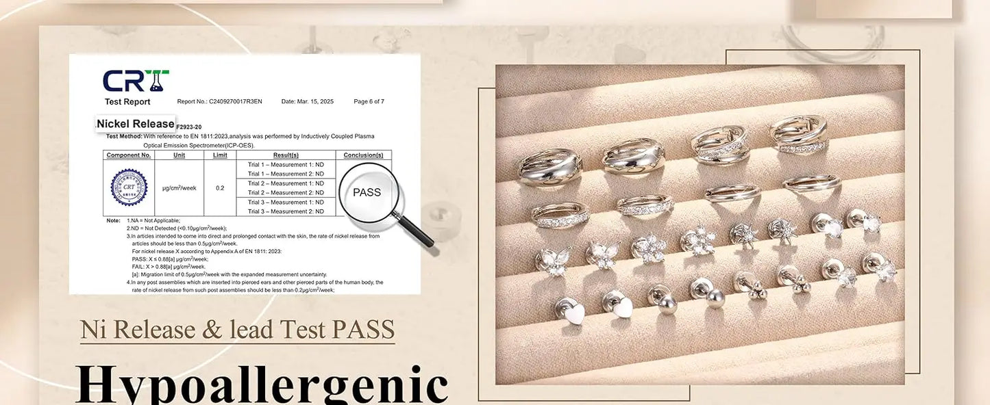 14K Gold-Plated Stainless Steel Classic Stud Earrings