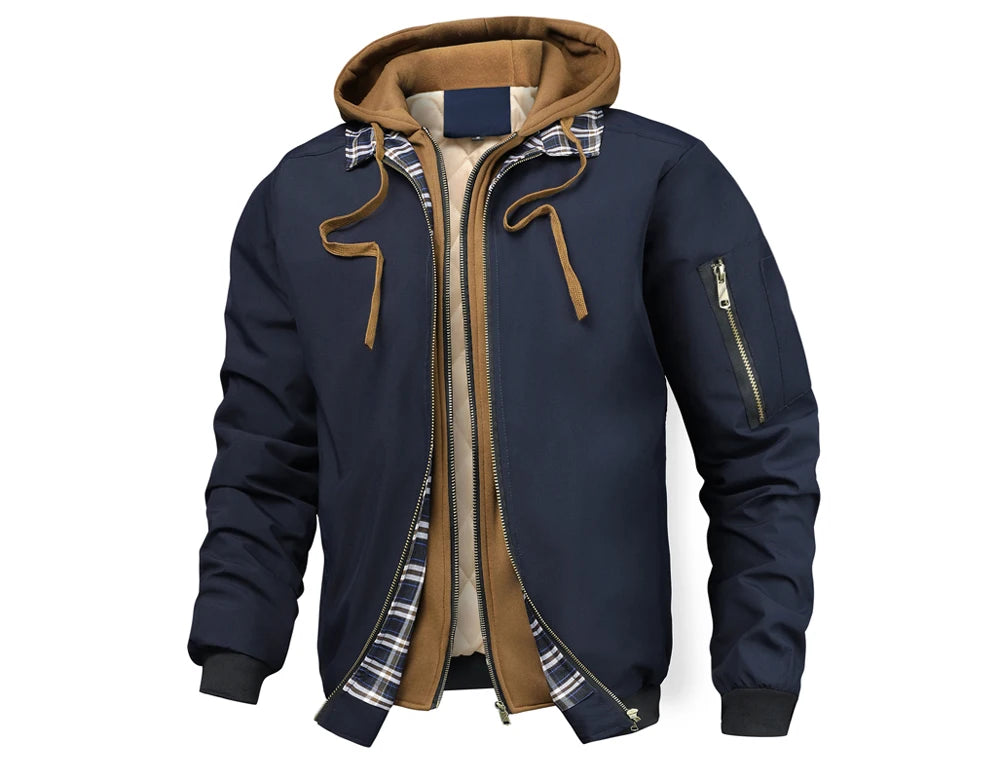 Men's Hooded Winter Windbreaker Jacket