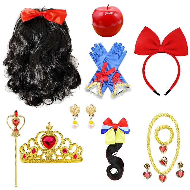 Snow White Princess Tiara &amp; Wand Accessory Set for Girls