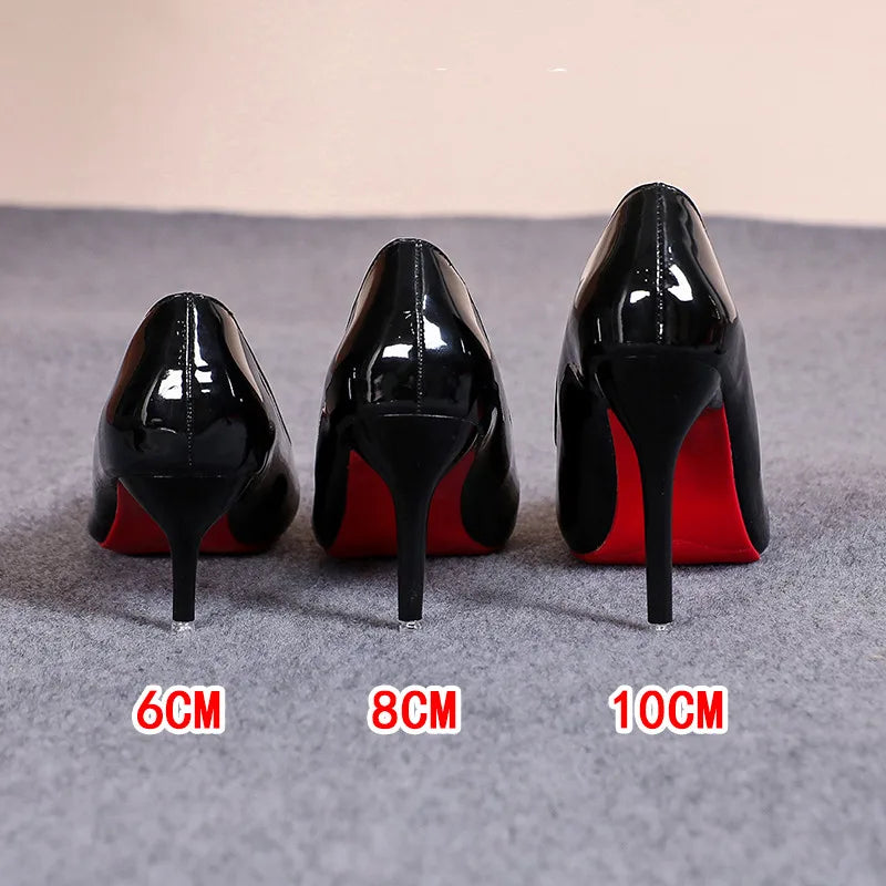 Classic Patent Pointed Toe Stiletto Pumps