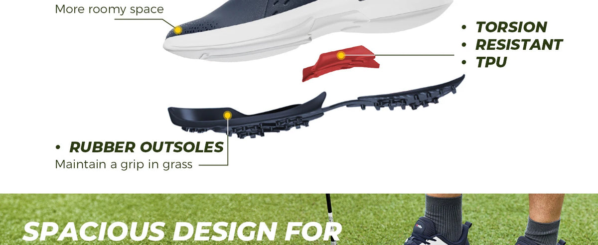 FitVille Men'S Golf Shoes Extra Wide Waterproof, Professional No-Slip Spiked Golf Shoes With Arch Support For Wide Feet