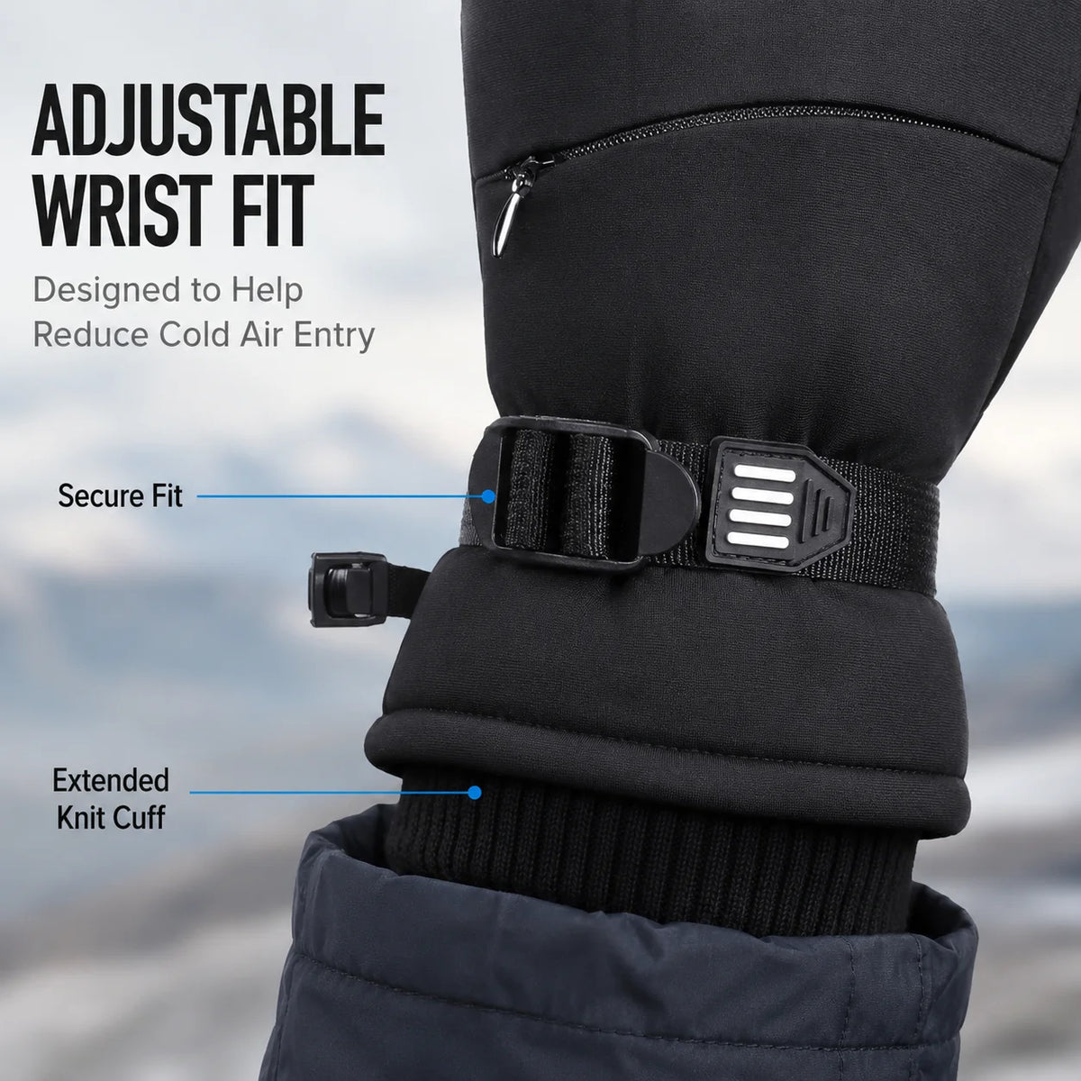 Outdoor Winter Gloves Men Women Thermal Touchscreen Water Resistant Anti Slip Zipper Pocket Gloves for Hiking Cycling