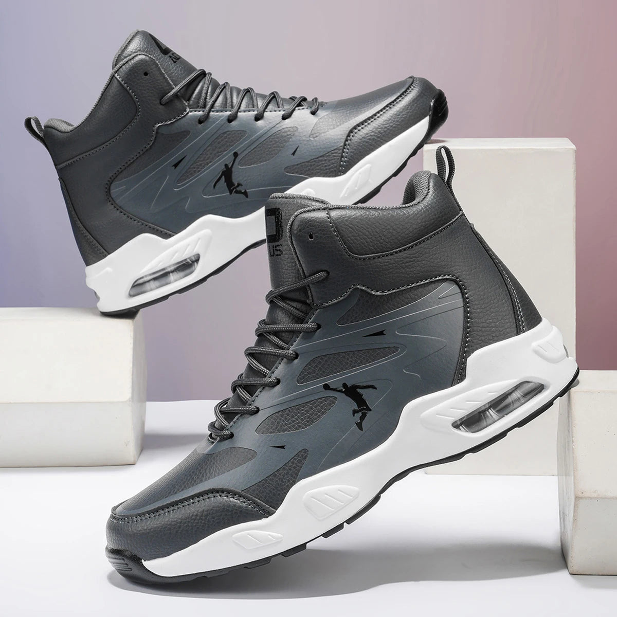 Fashion High-Top Basketball Shoes for Men Women Comfortable Leather Outdoor Training Athletic Sneakers Free Shipping