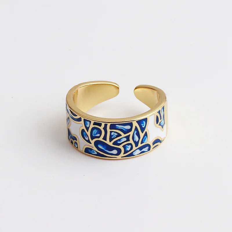 Women’s Gold-Plated Zircon Botanical Statement Ring