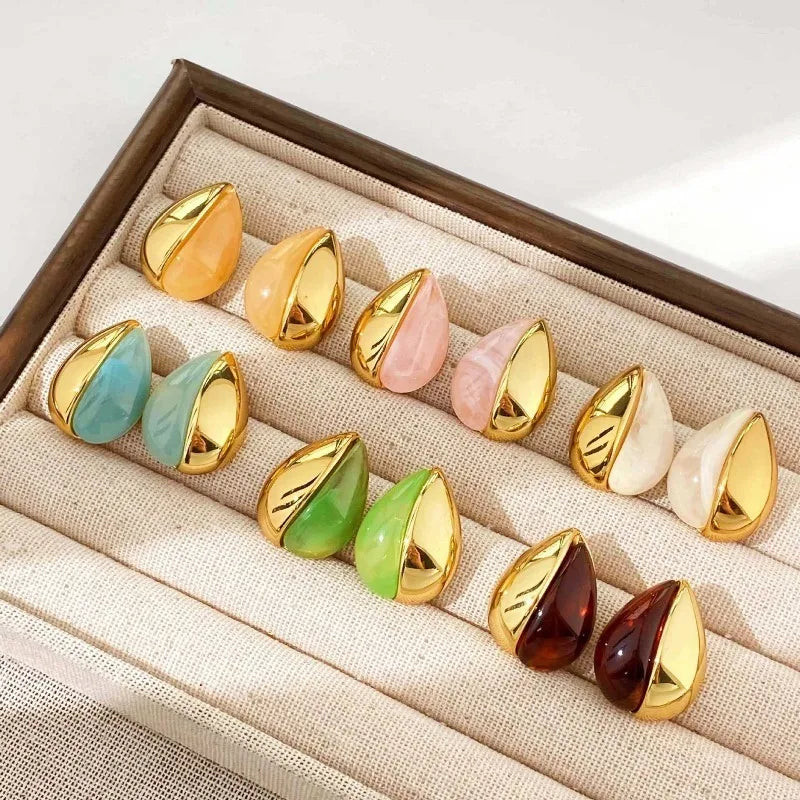 Women’s Vintage Geometric Resin Drop Earrings