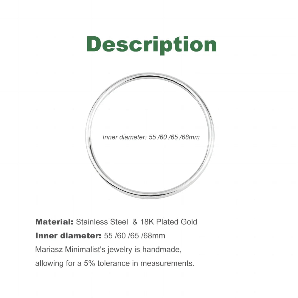 Fashionable Stainless-Steel Bracelet for Women – Round Minimalist Elegant Gold-Tone Bangle, Luxury Popular Jewelry Accessory
