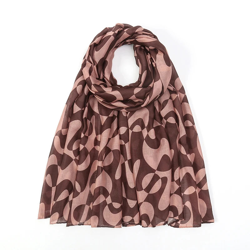 Women’s Leopard & Floral Print Bohemian Hijab Scarf