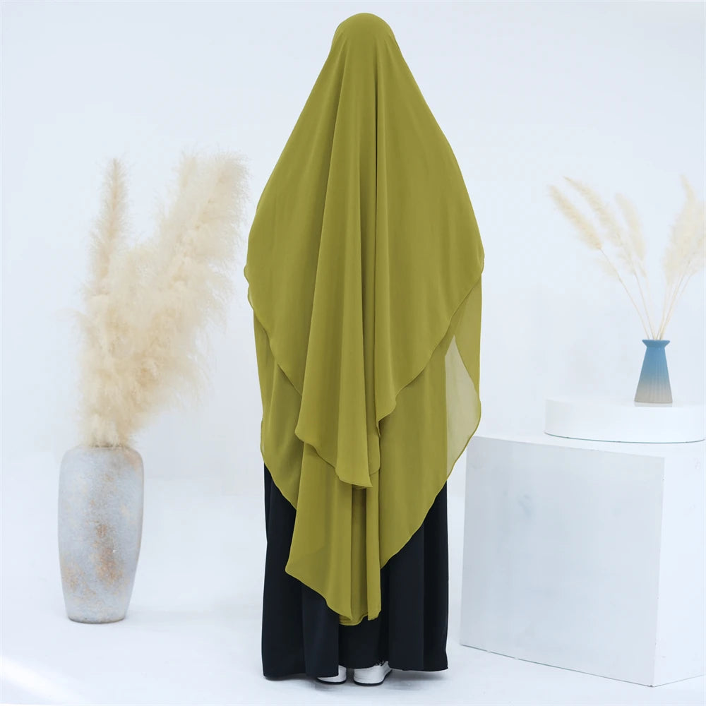 Women’s Elegant Chiffon Khimar & Abaya Set
