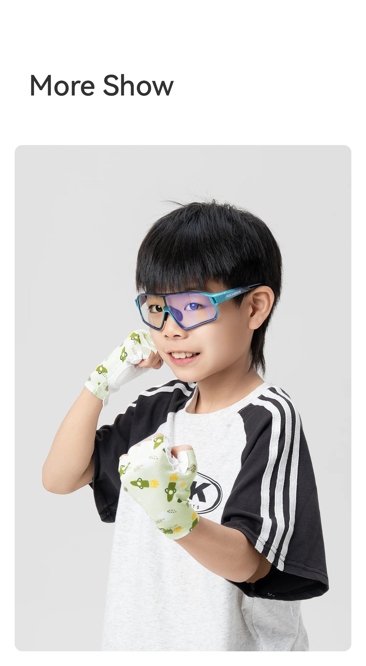 ROCKBROS Children Sports Gloves Non-Slip Wear-Resistant with SBR Palm Pads Cycling Gloves Childlike Graffiti Bike Riding Gloves