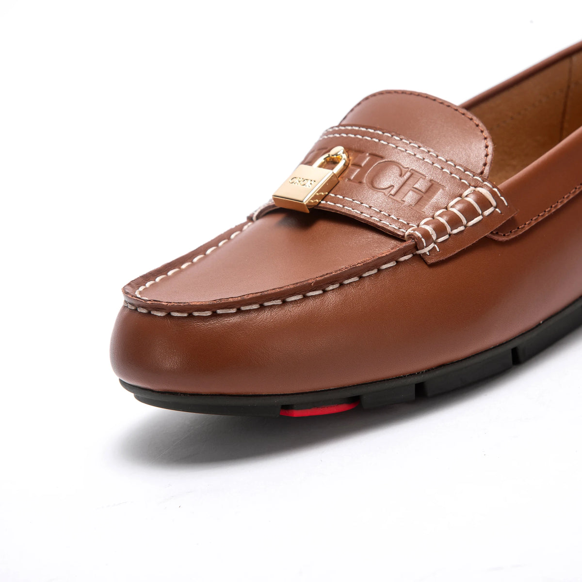 CHCH Women's Brown Flat Shoes 2026 Spring New High Quality Leather Shoes for Casual Business