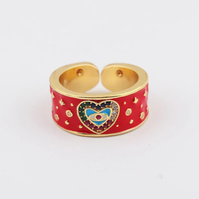 Women’s Gold-Plated Zircon Botanical Statement Ring