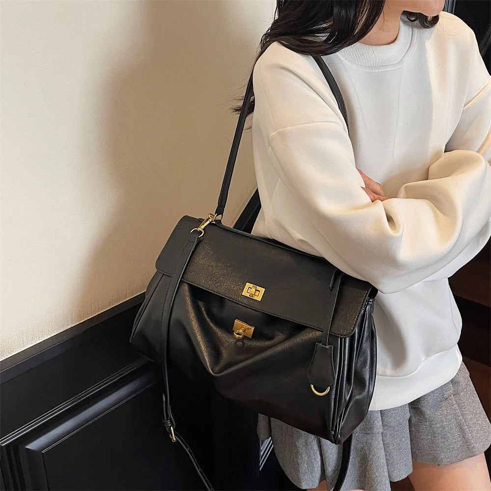 Women’s Vintage PU Flap Shoulder & Crossbody Bag